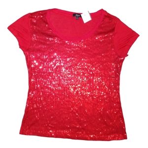 Red Sequined Top